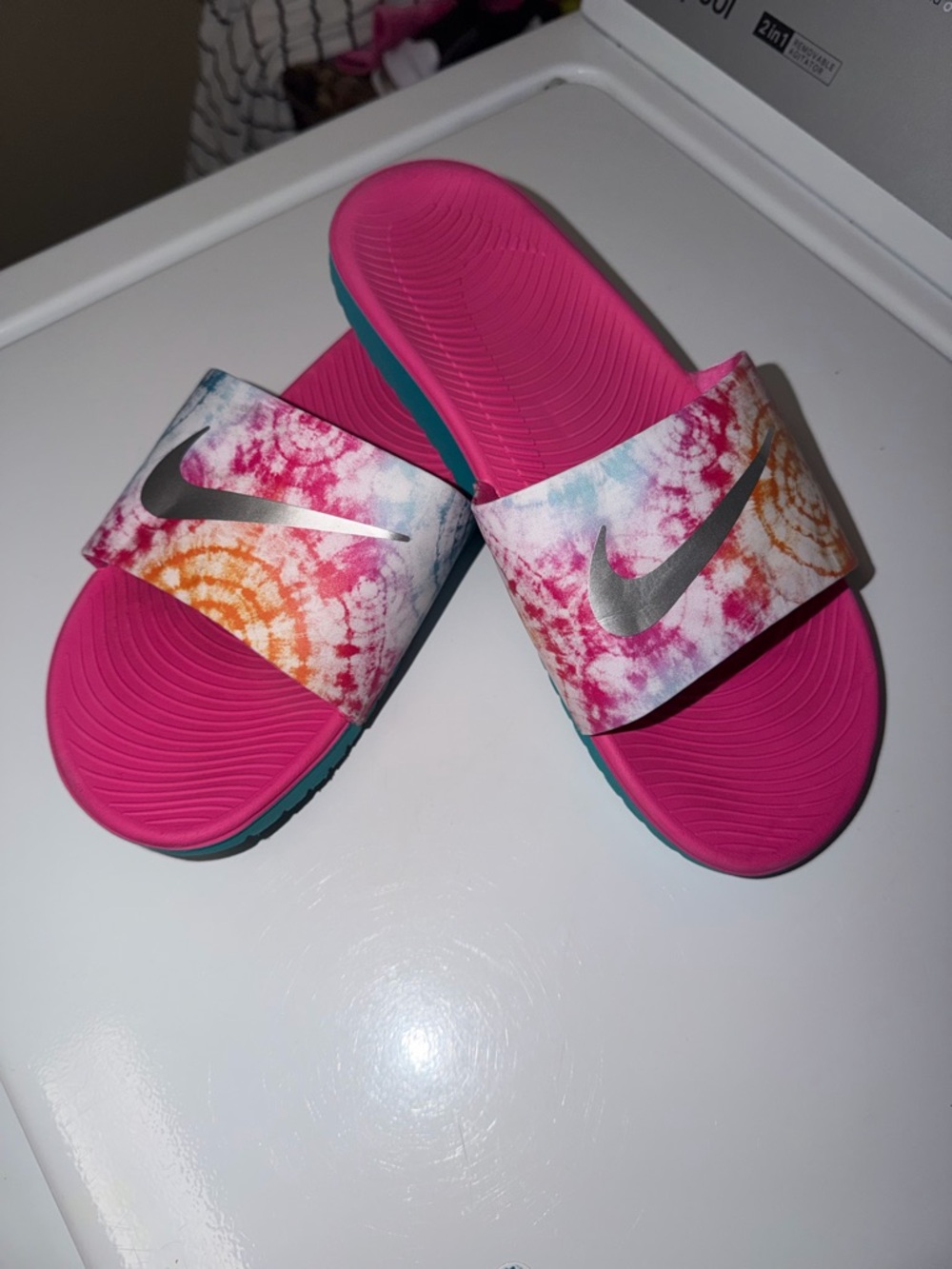 Nike Pink Tie-Dye Slide Sandals
